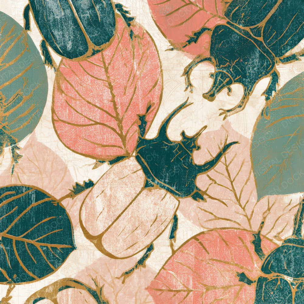 Indian Block Print Beetles Sage Primrose Digital Paper Pack (DDD013590)