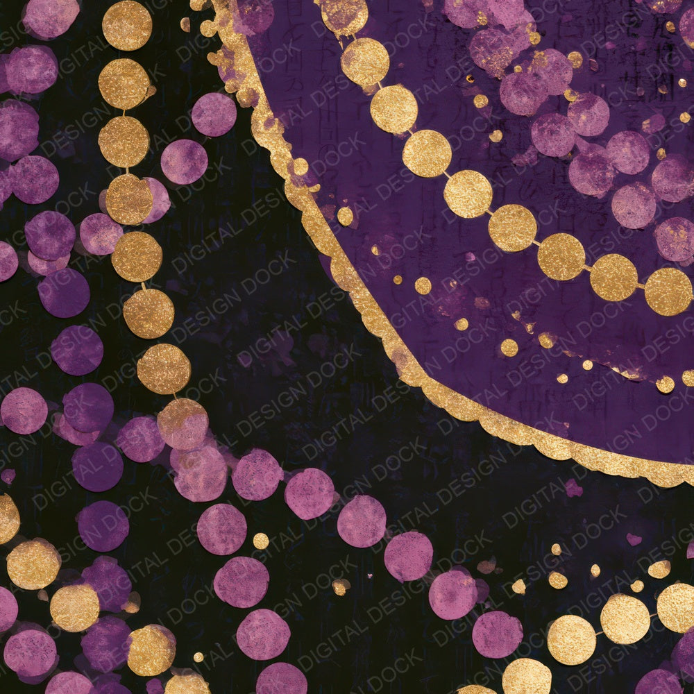 Papercut Mardi Gras Beads Mauve Plum Digital Paper Pack (DDD013597)