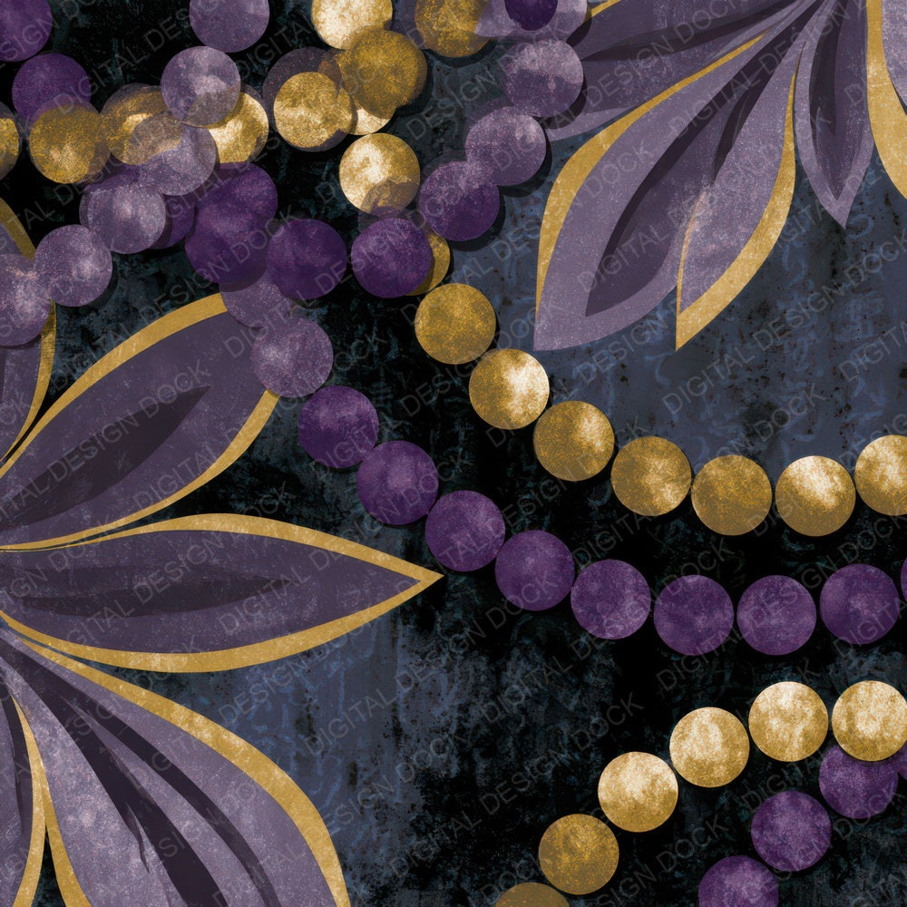 Papercut Mardi Gras Beads Mauve Plum Digital Paper Pack (DDD013597)