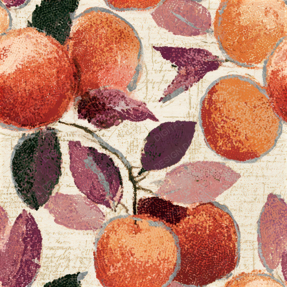 Pointillism Caramel Apples Wine Rose Seamless Digital Paper Pack (DDD013598)