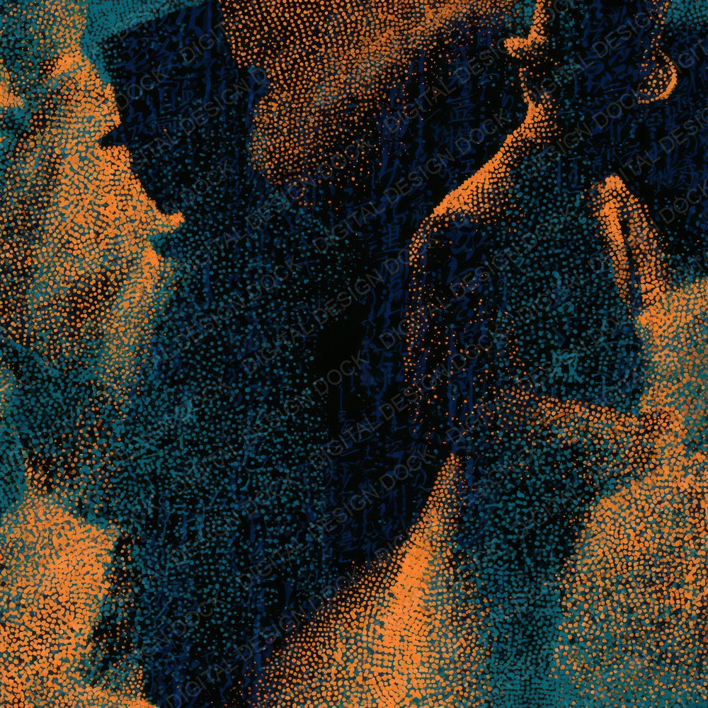 Pointillism Ringmasters Tangerine Turquoise Digital Paper Pack (DDD013601)