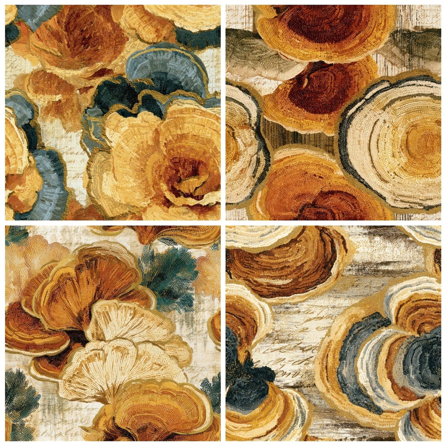 Pointillism Turkey Tail Caramel Seamless Digital Paper Pack (DDD013602)