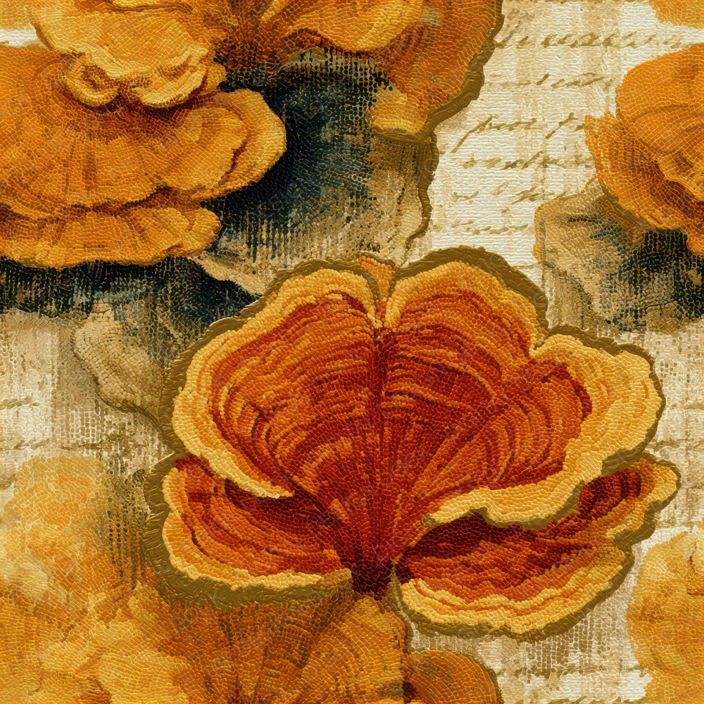 Pointillism Turkey Tail Caramel Seamless Digital Paper Pack (DDD013602)
