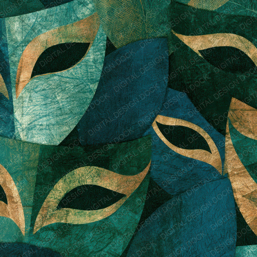 Blueprint Carnival Masks Mint Jade Digital Paper Pack (DDD013605)