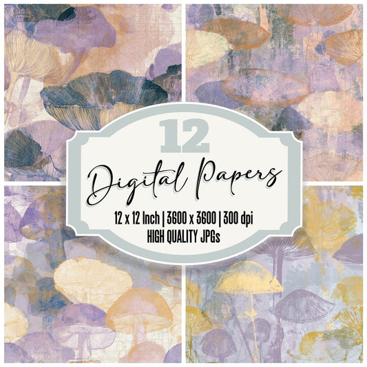 Etching Death Caps Lavender Butter Digital Paper Pack (DDD013609)