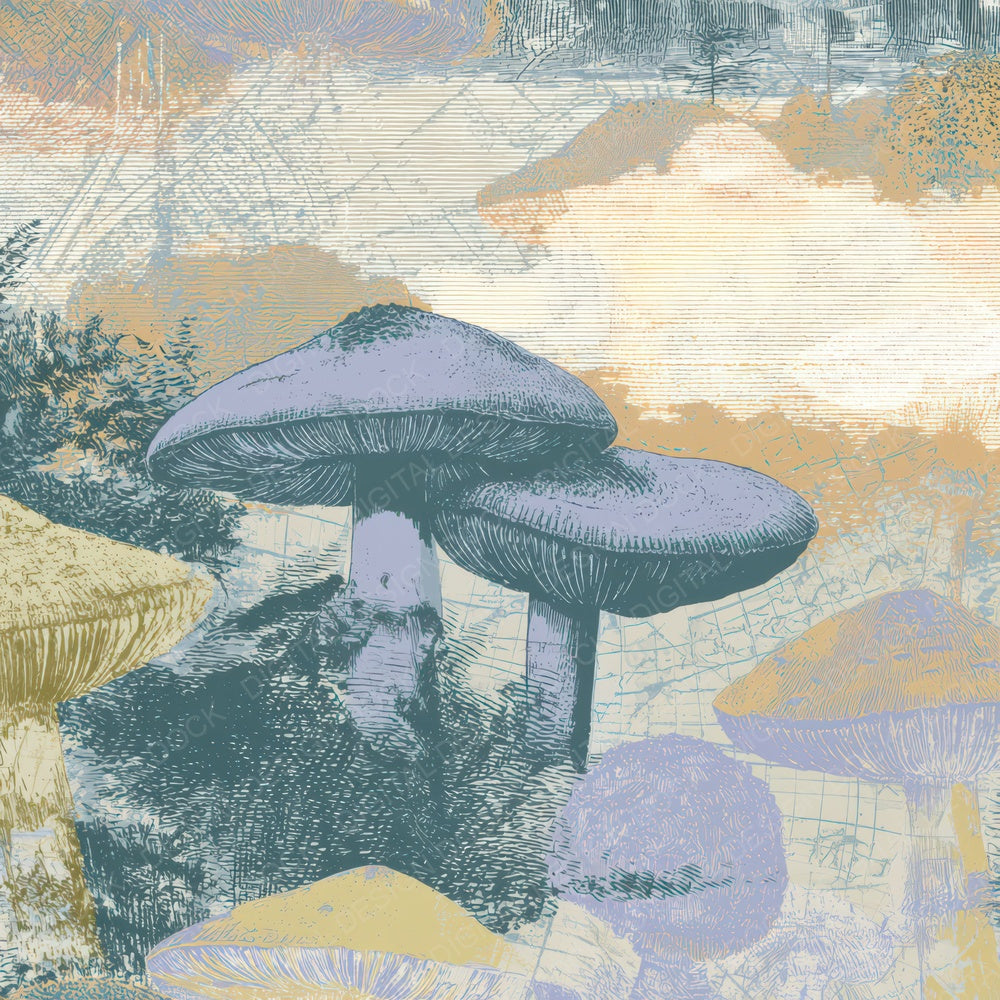 Etching Death Caps Lavender Butter Digital Paper Pack (DDD013609)