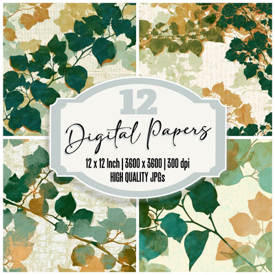 Papercut Bougainvillea Sage Butter Digital Paper Pack (DDD013615)