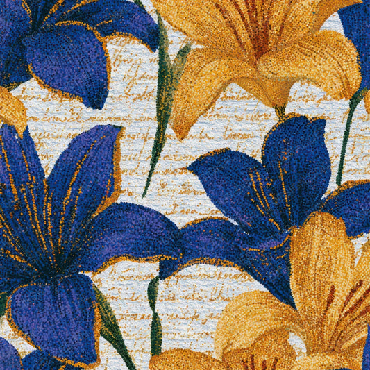 Pointillism Lilies Cobalt Yellow Digital Paper Pack (DDD013618)