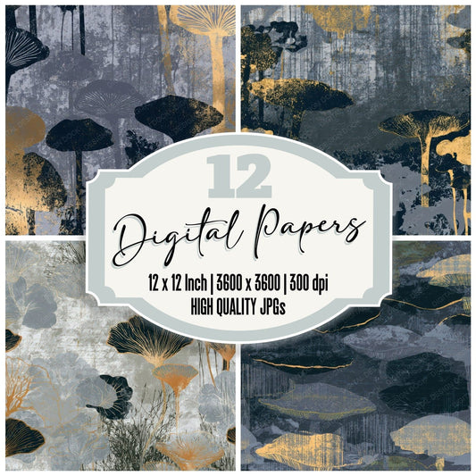 Screenprint Jelly Fungi Storm Silver Digital Paper Pack (DDD013620)