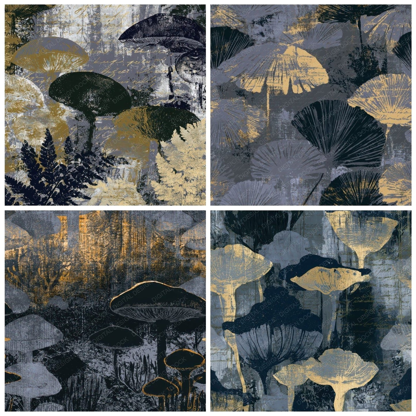Screenprint Jelly Fungi Storm Silver Digital Paper Pack (DDD013620)