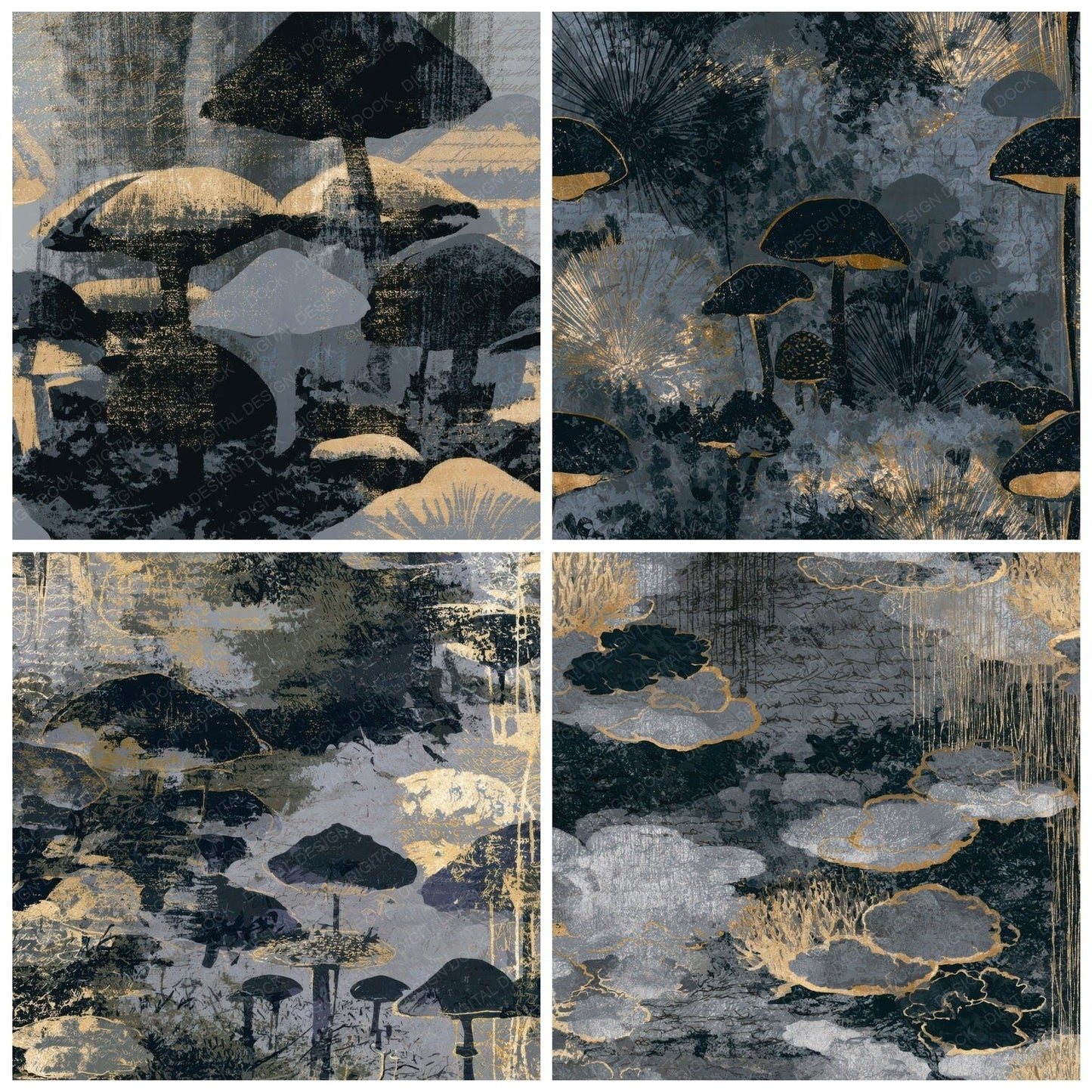 Screenprint Jelly Fungi Storm Silver Digital Paper Pack (DDD013620)