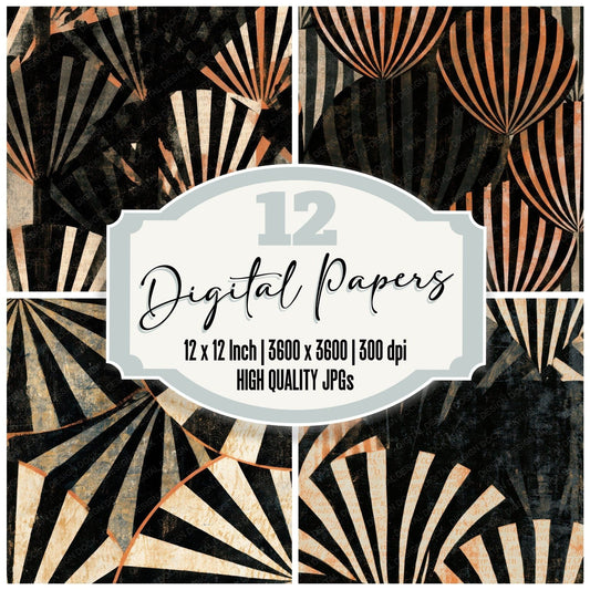 Woodblock Big Top Stripes Cream Digital Paper Pack (DDD013621)