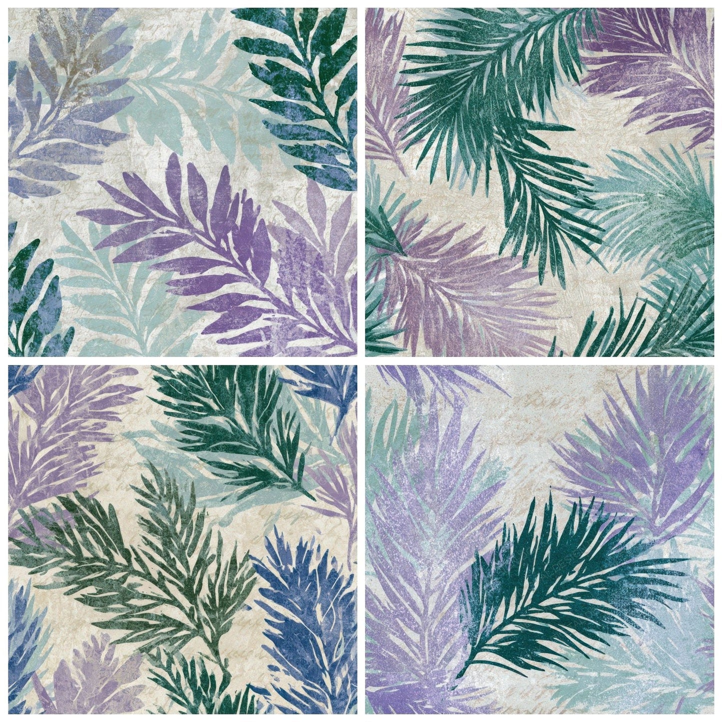 Woodblock Evergreen Lilac Mint Digital Paper Pack (DDD013622)