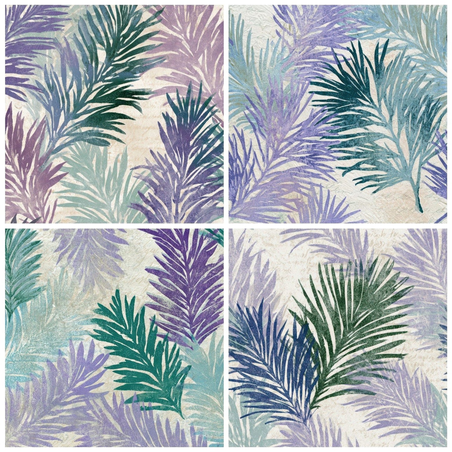 Woodblock Evergreen Lilac Mint Digital Paper Pack (DDD013622)