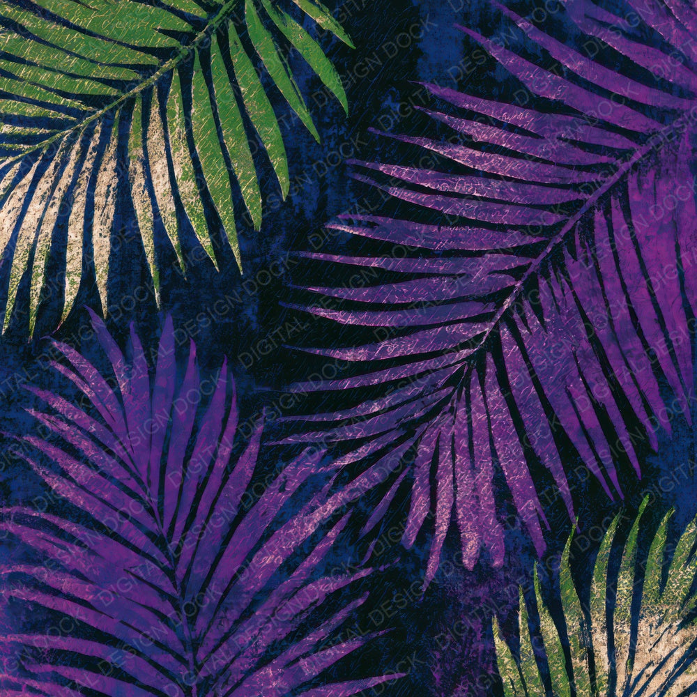 Linocut Palm Fronds Neon Magenta Digital Paper Pack (DDD013630)