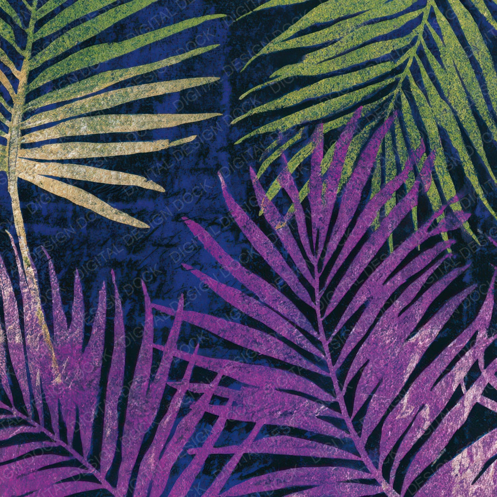 Linocut Palm Fronds Neon Magenta Digital Paper Pack (DDD013630)