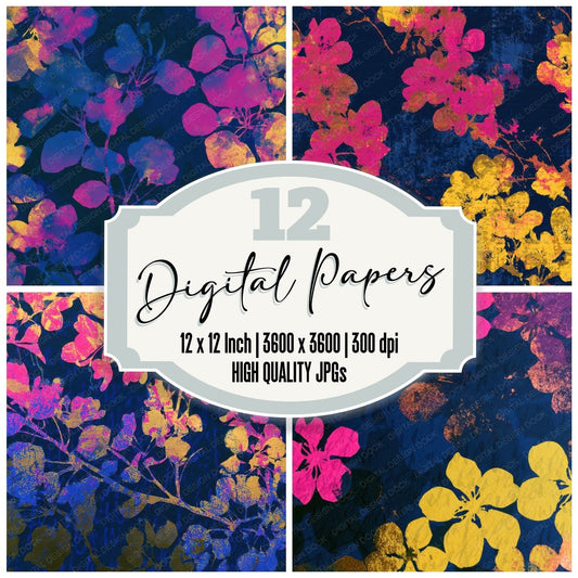 Papercut Pear Blossoms Hot Pink Digital Paper Pack (DDD013634)