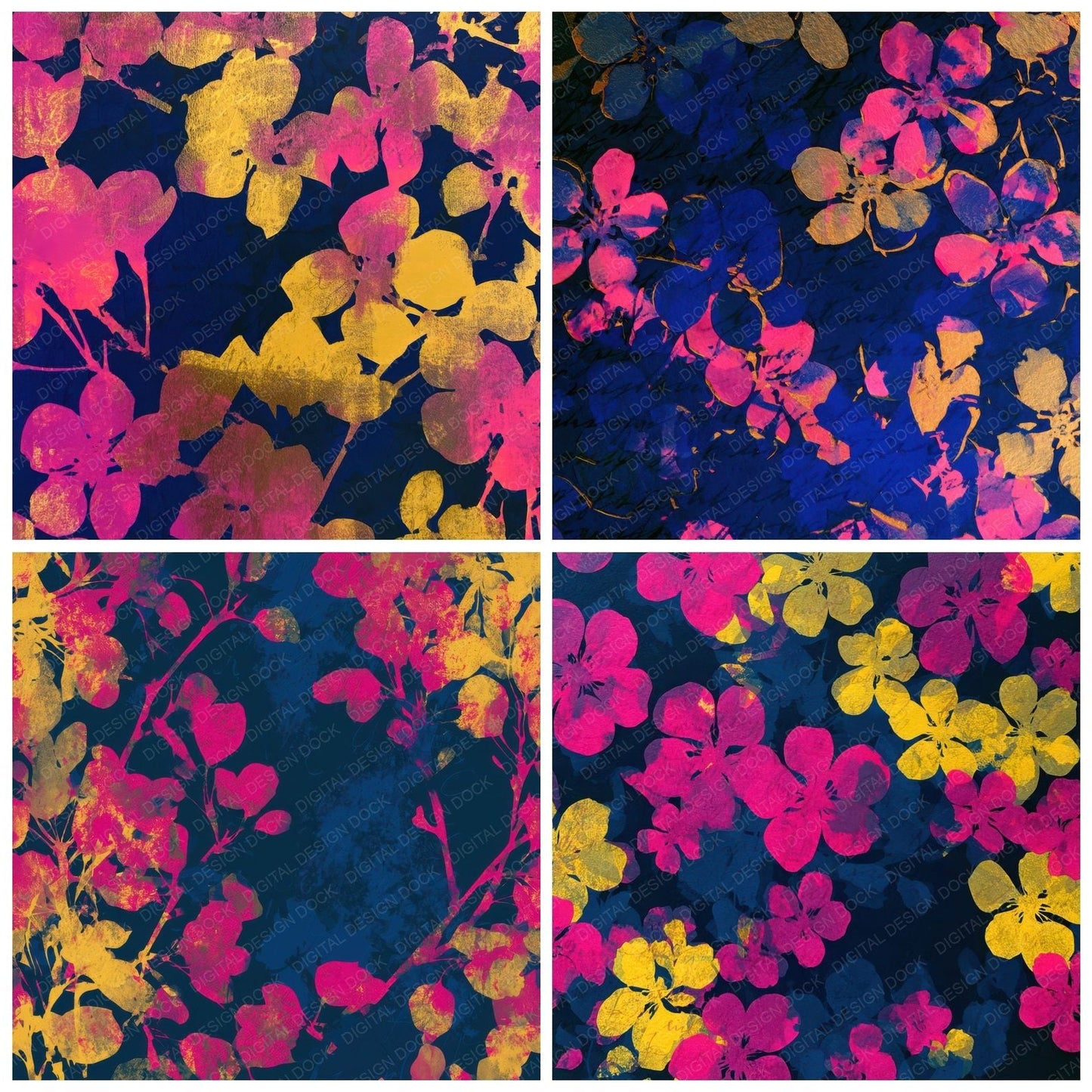 Papercut Pear Blossoms Hot Pink Digital Paper Pack (DDD013634)