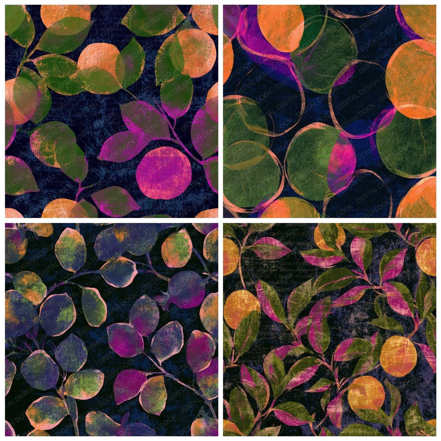 Scratchboard Apricots Neon Magenta Digital Paper Pack (DDD013635)
