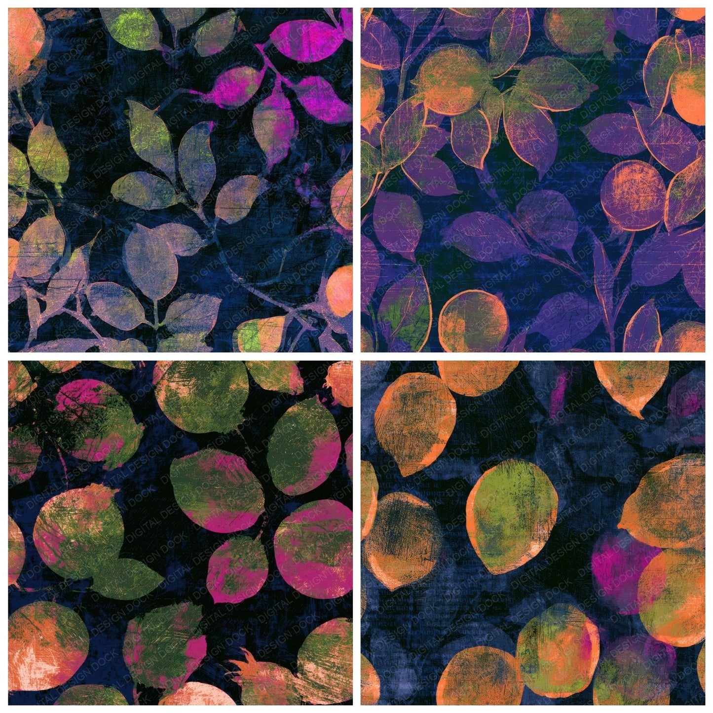 Scratchboard Apricots Neon Magenta Digital Paper Pack (DDD013635)