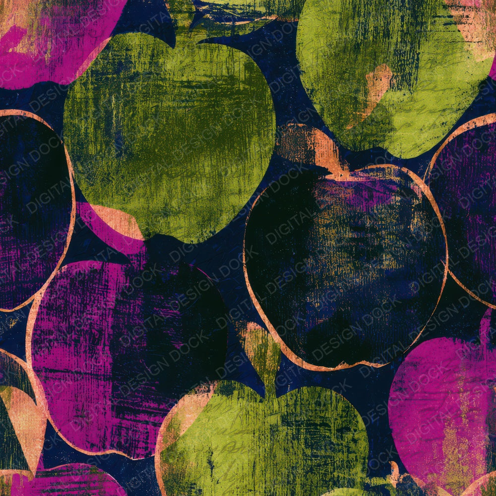 Woodcut Apples Neon Magenta Midnight Digital Paper Pack (DDD013640)