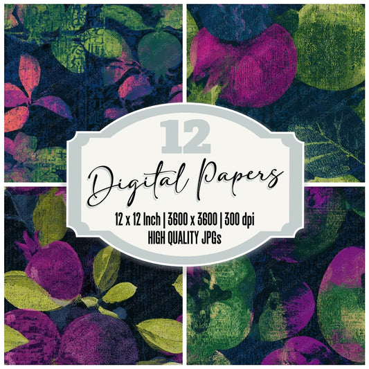 ASCII Quince Neon Magenta Seamless Digital Paper Pack (DDD013648)