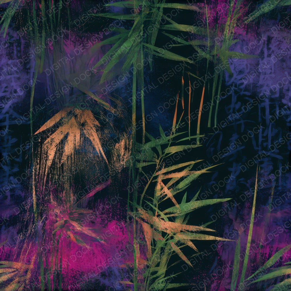 Graffiti Grasses Neon Magenta Seamless Digital Paper Pack (DDD013650)