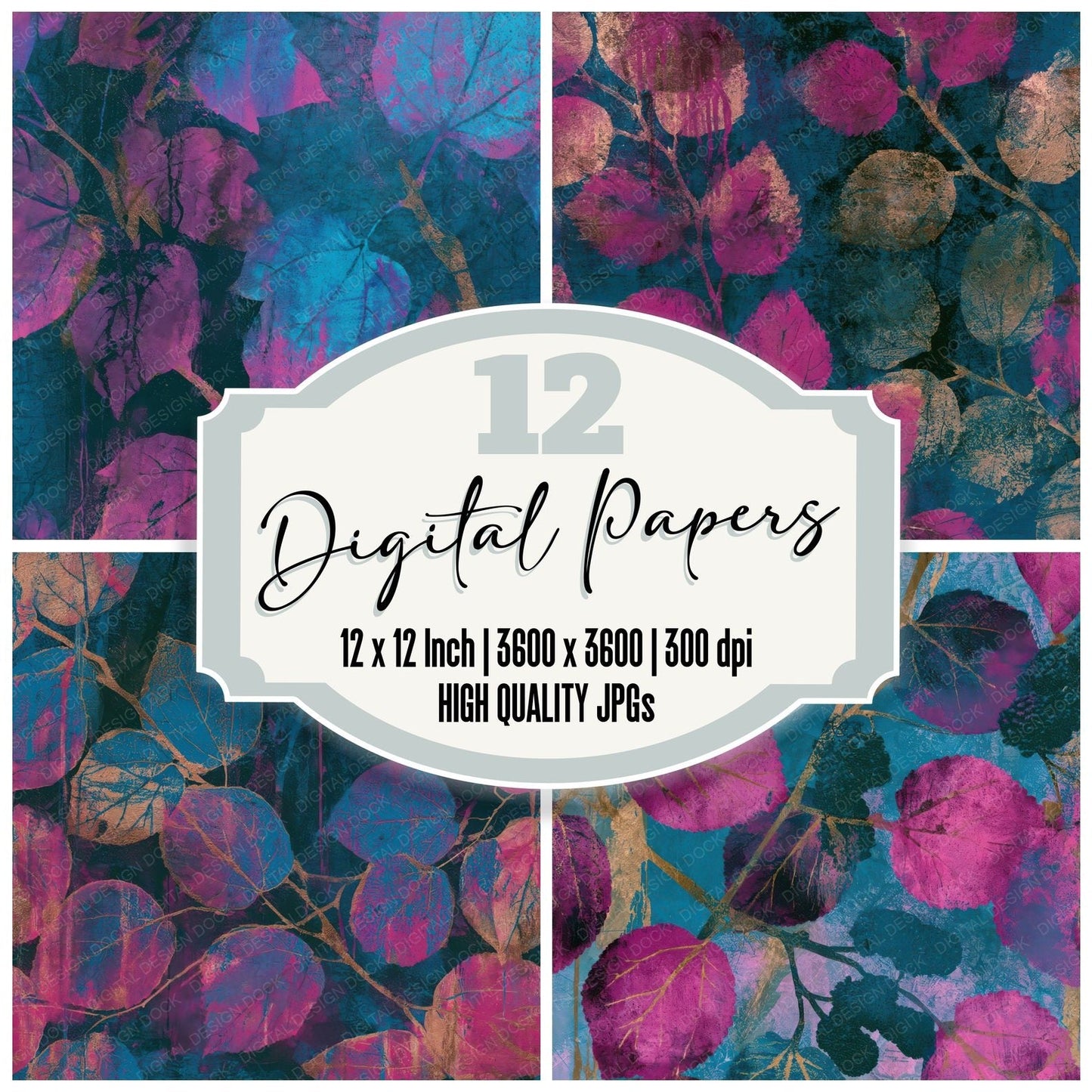 Graffiti Mulberry Pink Cyan Digital Paper Pack (DDD013651)