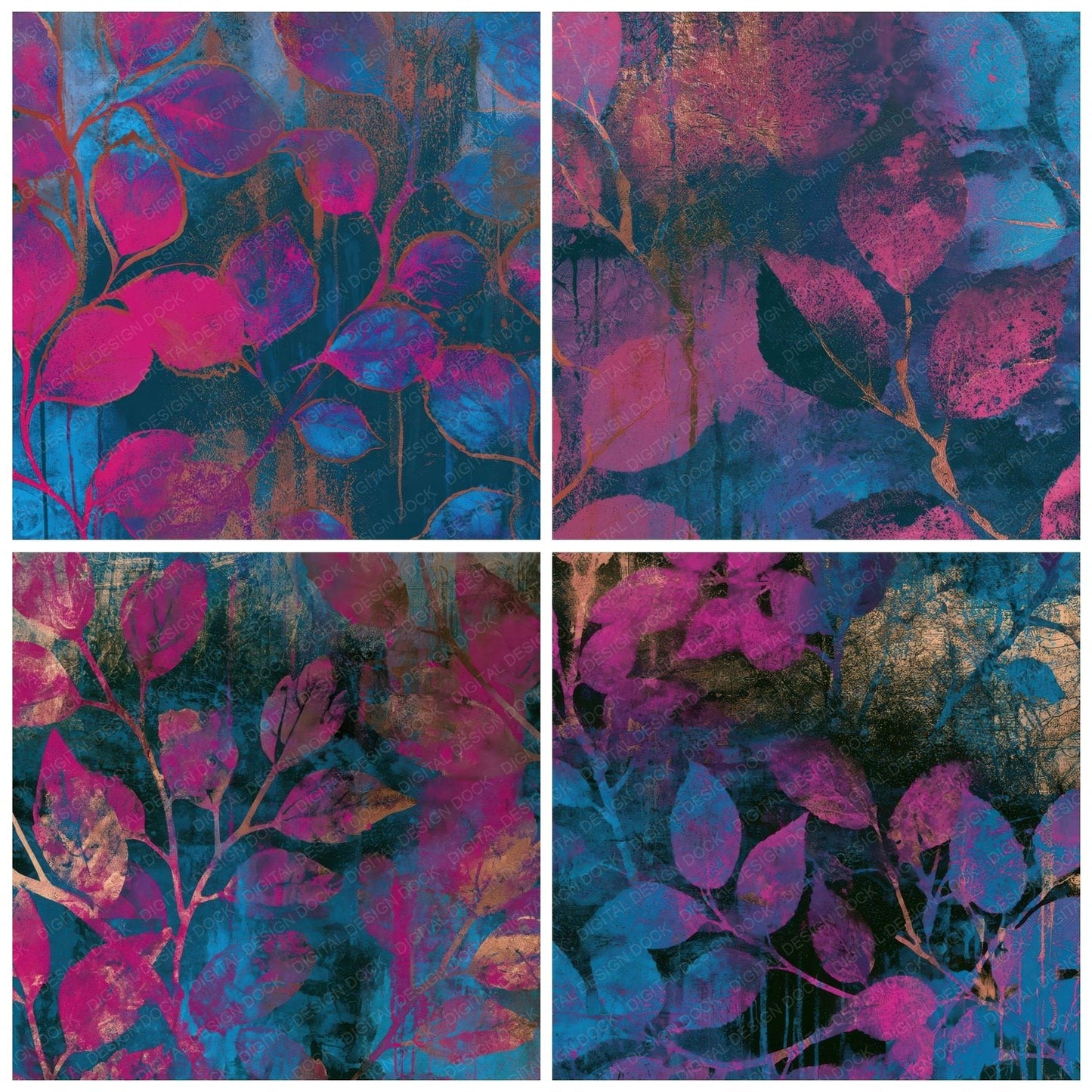 Graffiti Mulberry Pink Cyan Digital Paper Pack (DDD013651)
