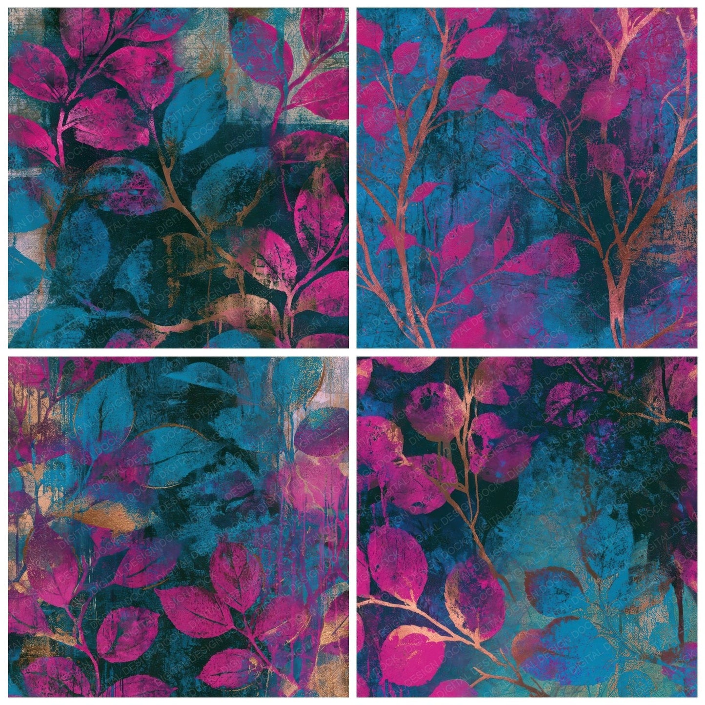 Graffiti Mulberry Pink Cyan Digital Paper Pack (DDD013651)