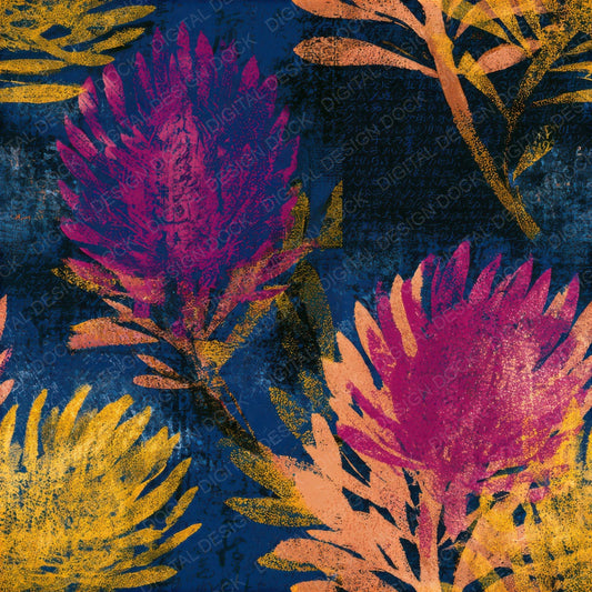 Monoprint Banksia Hot Pink Navy Seamless Digital Paper Pack (DDD013657)
