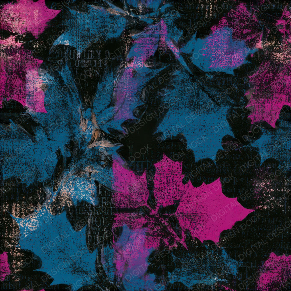 Monoprint Holly Pink Cyan Seamless Digital Paper Pack (DDD013660)