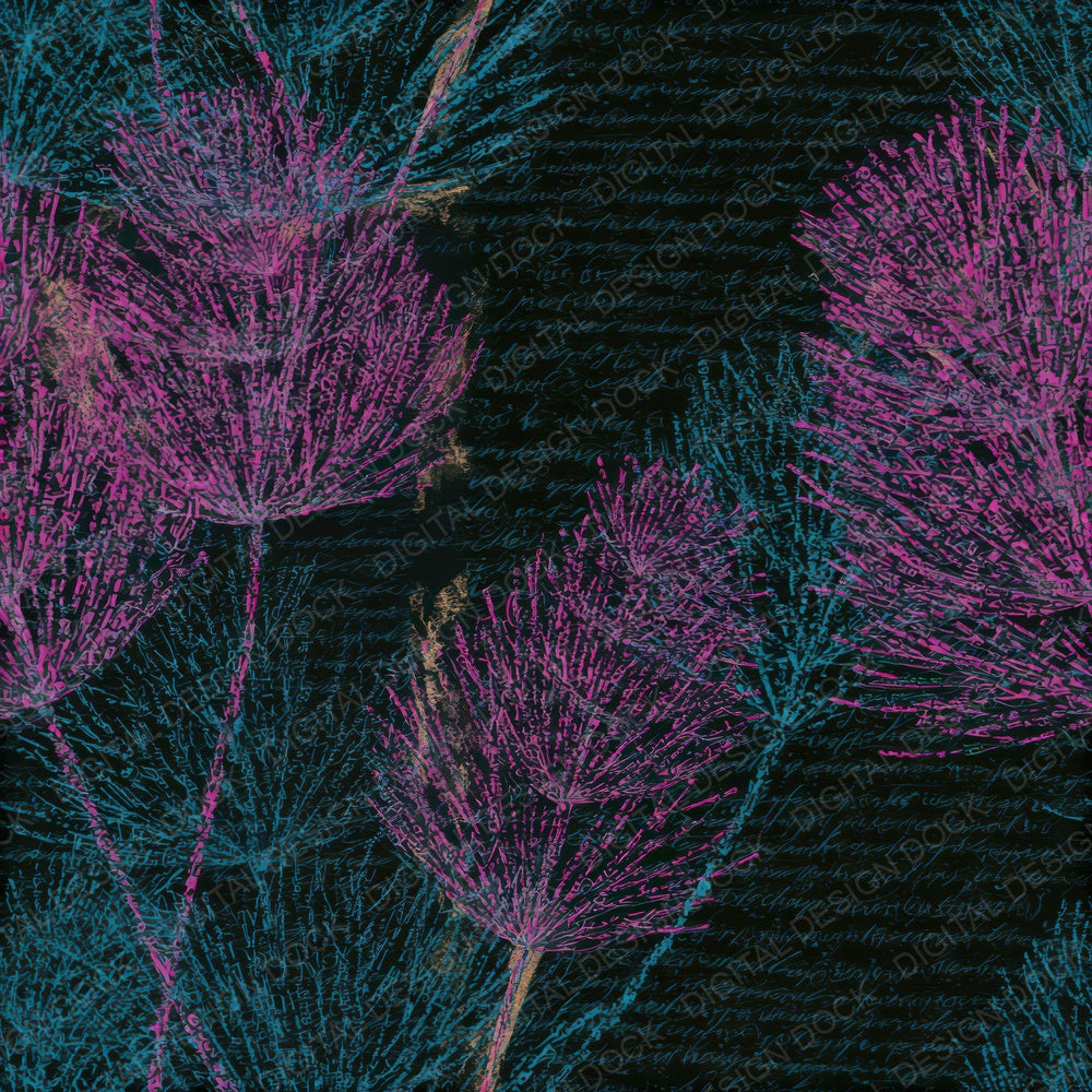 ASCII Horsetail Pink Cyan Seamless Digital Paper Pack (DDD013665)