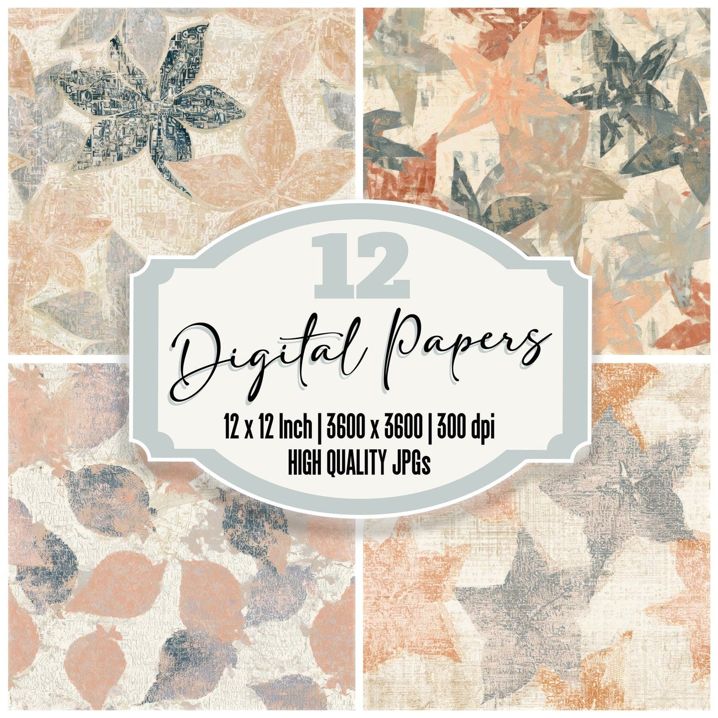 ASCII Star Fruit Peach Cream Seamless Digital Paper Pack (DDD013667)