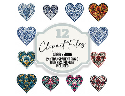 Folk Art Heart Clipart Set (DDD013688)