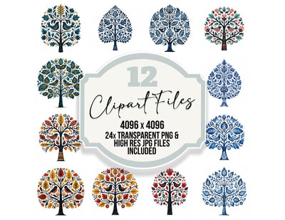 Folk Art Tree of Life Clipart Set (DDD013692)