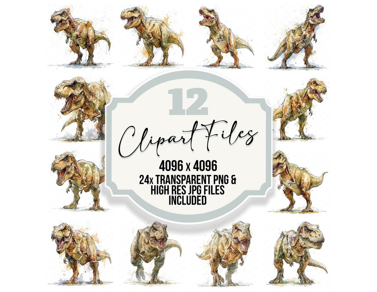 Realistic Tyrannosaurus Rex Clipart Set (DDD013704)