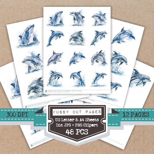 Realistic Bottlenose Dolphin Fussy Cut Sheets (DDD013715)