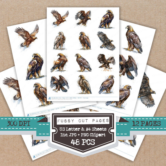 Realistic Golden Eagle Fussy Cut Sheets (DDD013718)