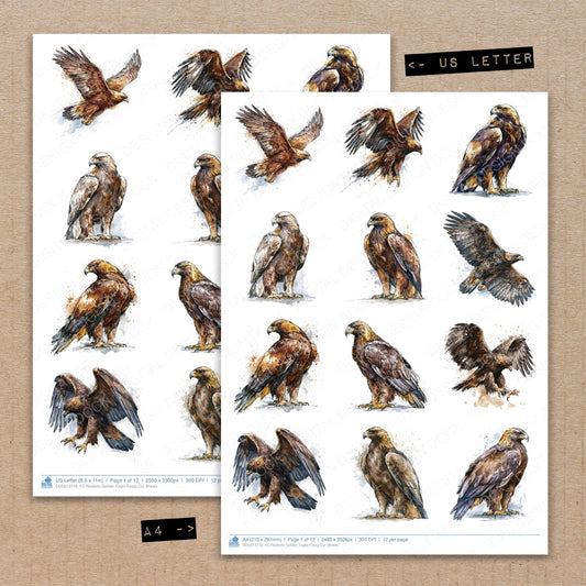 Realistic Golden Eagle Fussy Cut Sheets (DDD013718)