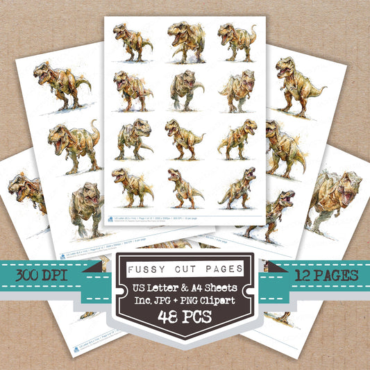 Realistic Tyrannosaurus Rex Fussy Cut Sheets (DDD013724)