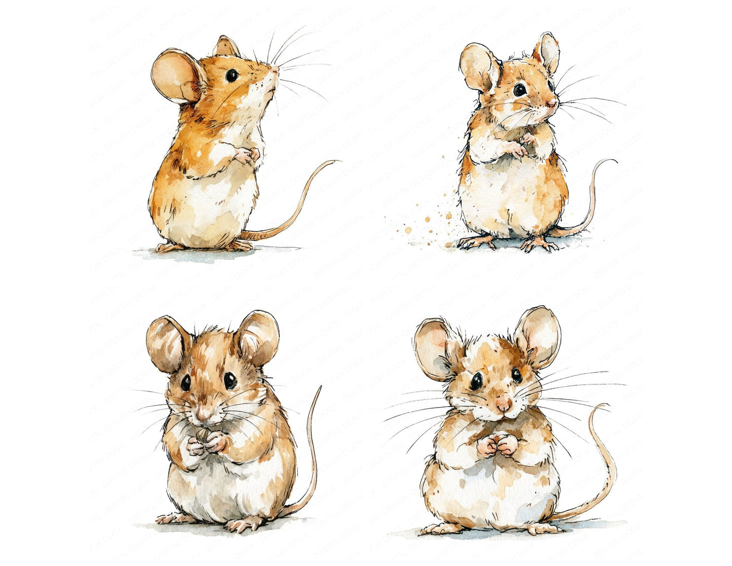 Realistic Baby Mouse Clipart Set (DDD013731)