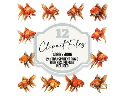 Stylised Goldfish Clipart Set (DDD013740)