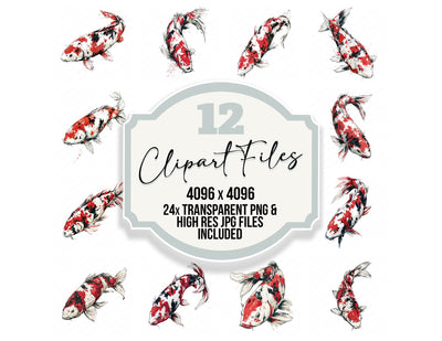 Stylised Koi Carp Clipart Set (DDD013742)