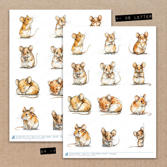 Realistic Baby Mouse Fussy Cut Sheets (DDD013751)