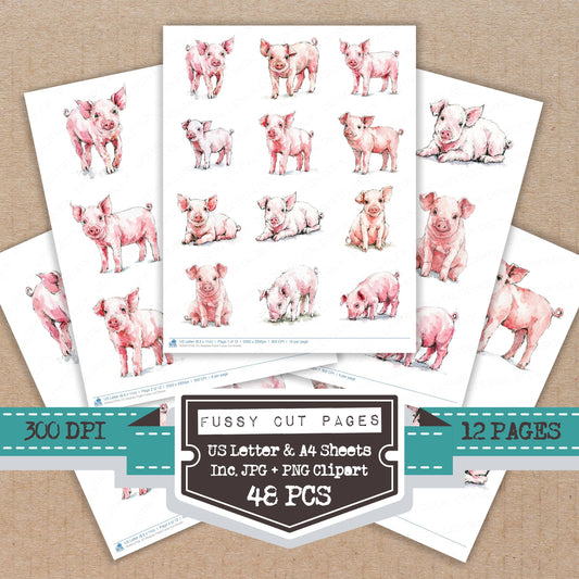 Realistic Piglet Fussy Cut Sheets (DDD013756)