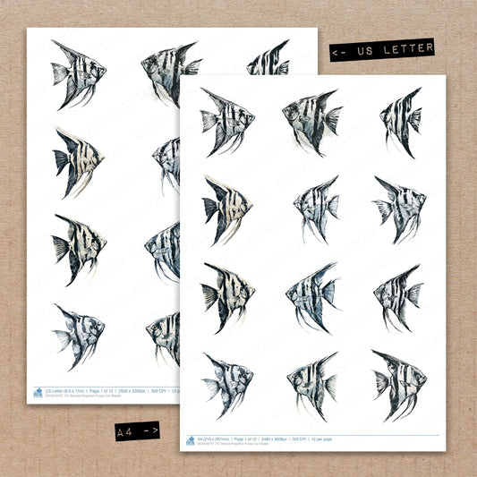Stylised Angelfish Fussy Cut Sheets (DDD013757)
