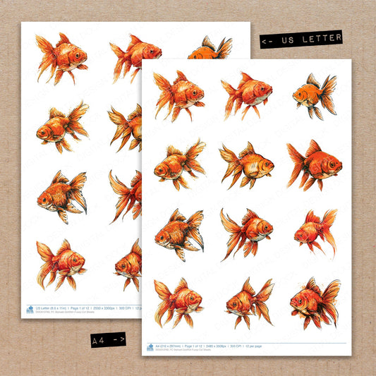 Stylised Goldfish Fussy Cut Sheets (DDD013760)