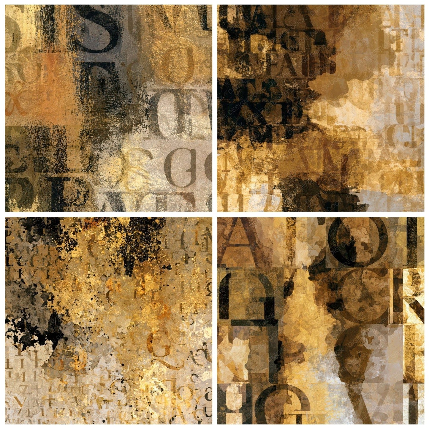 ASCII Beige Sepia Typographic Texture Digital Paper Pack (DDD013766)