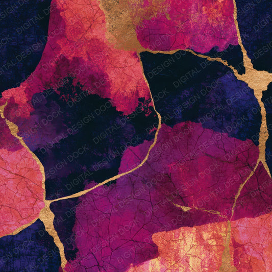 Batik Dusty Rose Aubergine Abstract Digital Paper Pack (DDD013767)